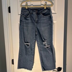 Women's Blue Distressed Jeans